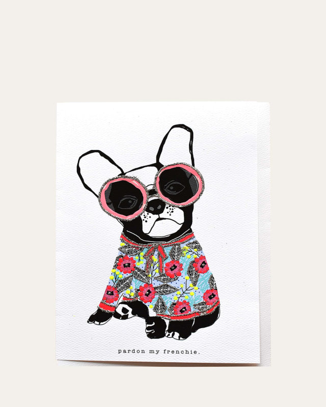 Pardon My Frenchie Folded Paper Card